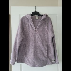 North Face purple half zip fleece hoodie